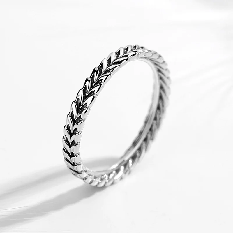 Женское кольцо KALETINE листья пшеницы из стерлингового серебра 925 пробы с античными