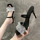 Туфли-лодочки на высоком каблуке из мягкой кожи; женская обувь; коллекция 2019 года; Летняя обувь; Модные женские босоножки с острым носком и пряжкой на квадратном каблуке