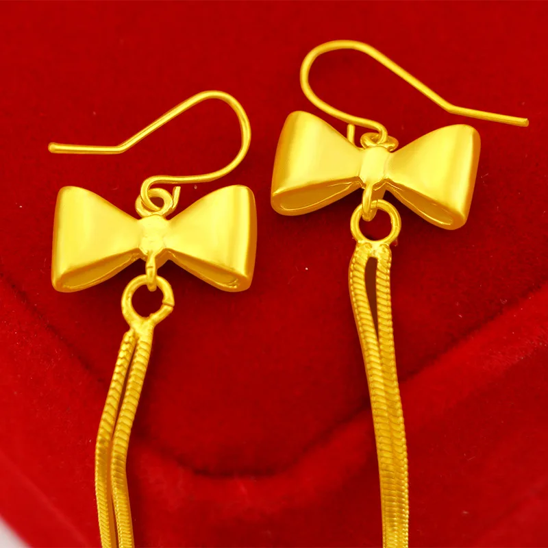 Серьги Charmhouse из чистого желтого золота GP для женщин длинные женские