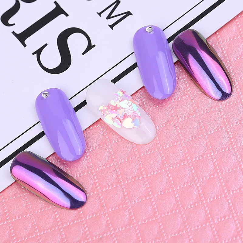 1Box Chameleon Mirror Laser Nail Glitter Powders Auroras Effect Art Metallic Chrome Pigment Dust DIY Design Decoration | Красота и