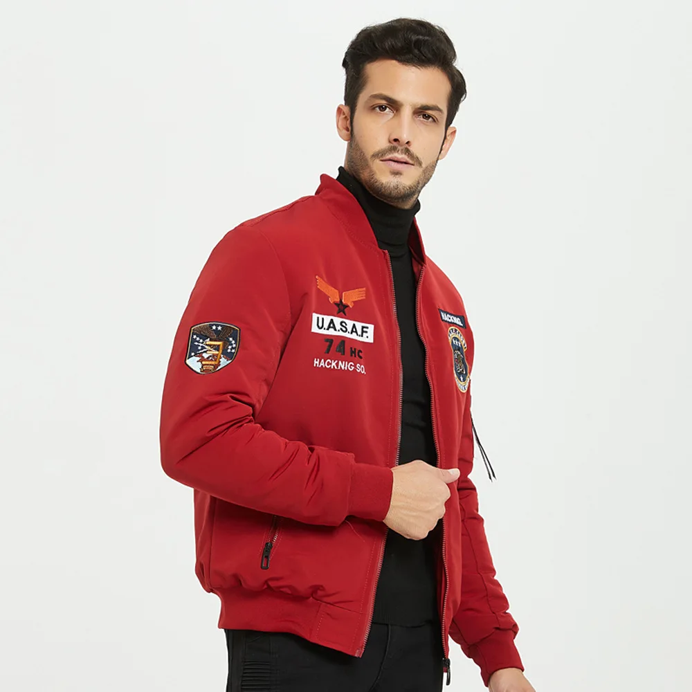 

Men Bomber Jacket Thicken Long Sleeve baseball Jackets Windbreaker Zipper Windbreaker Jacket Male Outwear Brand Clothing