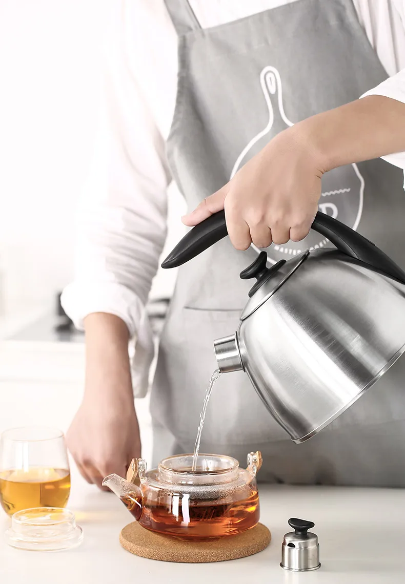 Чайник чайник со свистком отличное 2.5L нержавеющая сталь #304 Плита спирант свистки