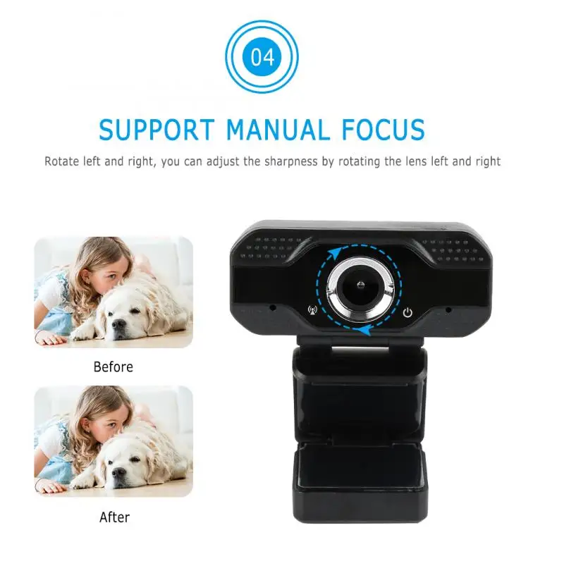 

HD 1080p Webcam PC Digital USB Camera Video Recording with Microphone Rotatable Mini WebCamera for Live Broadcast Net Teaching