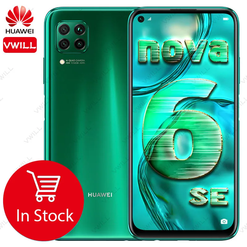 Оригинальный мобильный телефон HUAWEI Nova 6 SE 4 дюймов Восьмиядерный процессор Kirin 810 40
