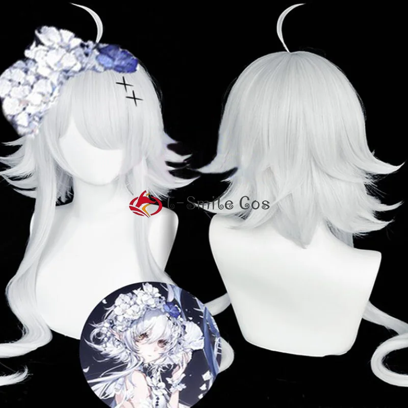 Парик для косплея из длинных синтетических волос серебристо-белого цвета |