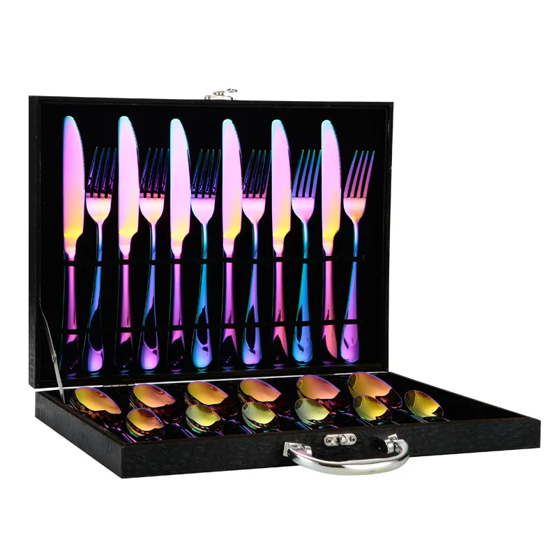 Набор посуды из нержавеющей стали 18/10 24 шт. набор нож вилка ложка столовые приборы