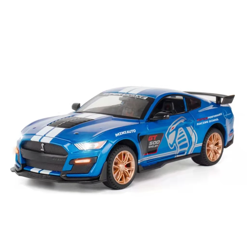 

Модель Ford Mustang GT500 купе из сплава в масштабе 1:24, со звуком и подсветкой, украшение, подарок, игрушка для рулевого колеса