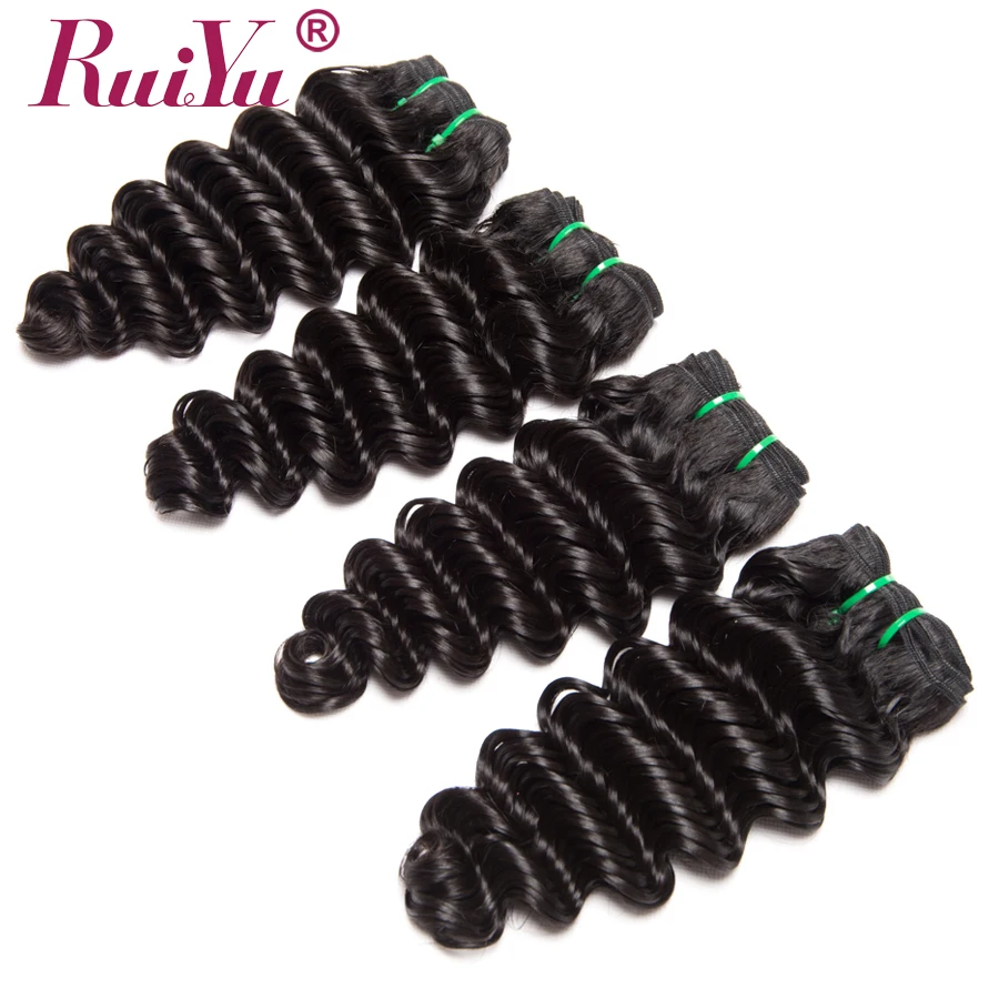 RUIYU волосы свободные глубокая волна пучки перуанские волосы Remy человеческие волосы для наращивания свободные волнистые в наборе предложения 10-28 дюймов
