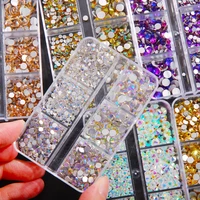 1 box multi sizes ss6 ss20 glass rhinestones non hot fix flatback crystal 3d nails decoration jewelry crafts diy gemstones
