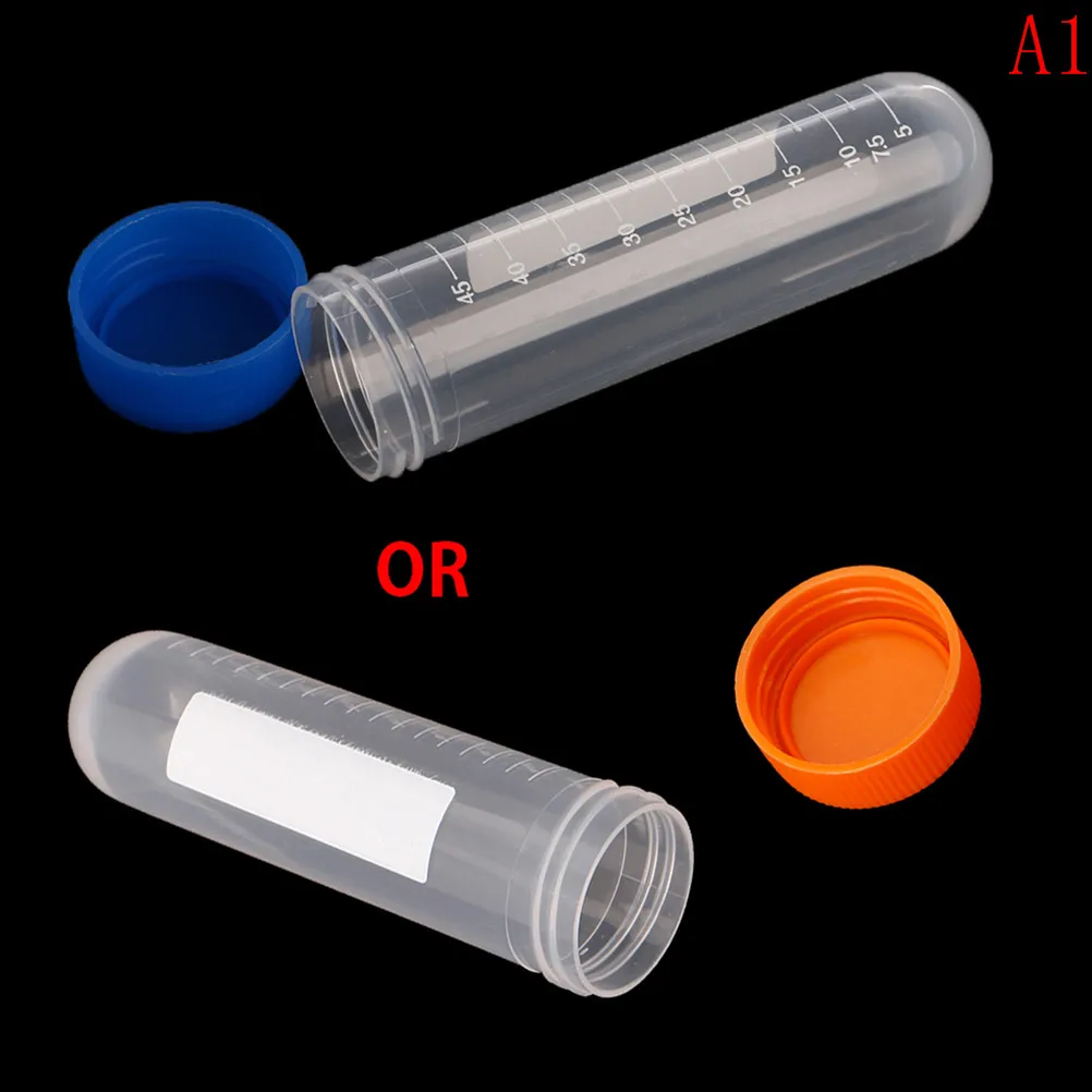 

10pcs 50Ml Plastic Centrifuge Tube Pipe Vial Lab Test Container Laboratory School Educational Supplies A2