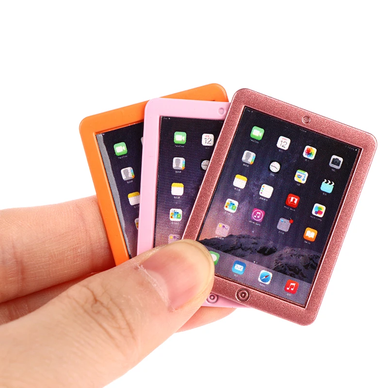 

Плоская модель мини-планшета для кукольного домика, кабинета, аксессуары для миниатюрной мебели, 1 комплект, 1/12