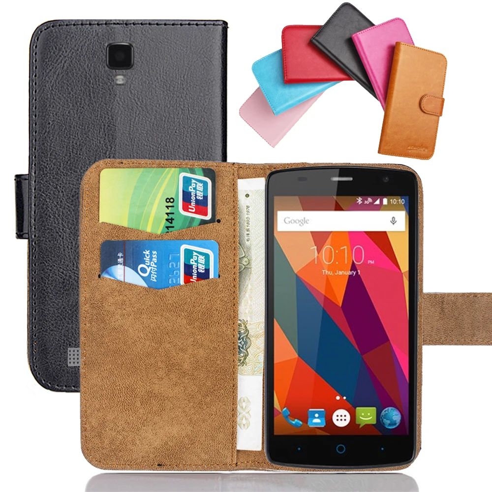 Чехол ZTE Blade L5 Plus флип чехол 5 дюймов из мягкой кожи с изображением Crazy Horse
