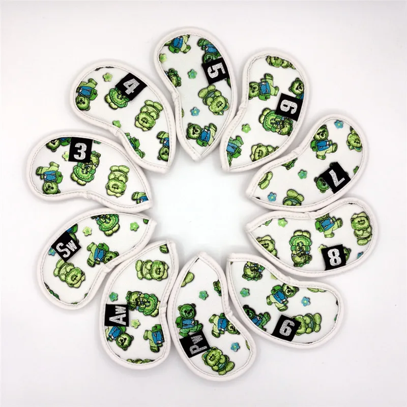 Новинка 10 шт./лот Медвежонок клюшки для гольфа Headcovers искусственная кожа клюшек