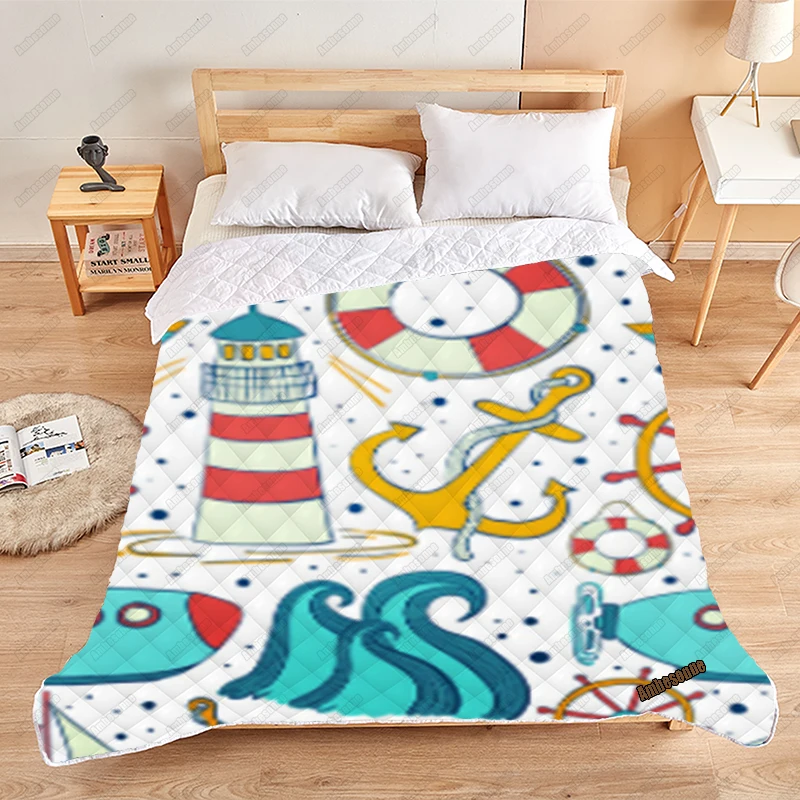 

Ocean Theme Comforter Print On Demand Summer Quilt Kids Adult Quilted Bed Covers And Bedspreads Sofa Quilt Dorm Cover Quilts