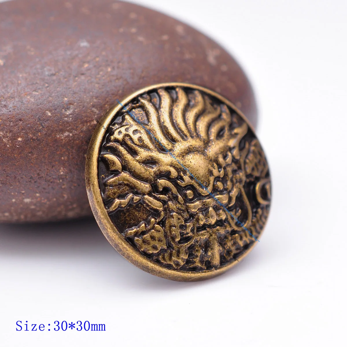 10 30 мм Байкерский тяжелый твердый античный латунный Амулет Дракона западные