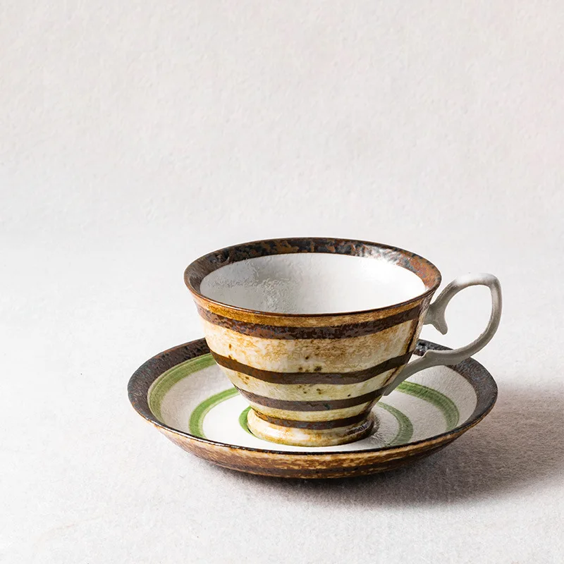 

Coarse Pottery Japanese Net Red Family Latte Coffee Cup Retro Hand Punch Ear Hanging Coffee Cup Ceramic Personality Cup