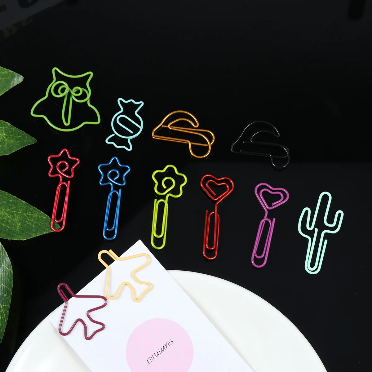 

40 шт., металлические зажимы для бумаги в форме животных