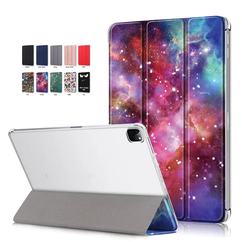 

For iPad Pro 12 9 Case 2021 2020 2018 Folding Stand Clear Transparent Hard PC Back Smart Case for Funda iPad Pro 12 9 12.9 2021