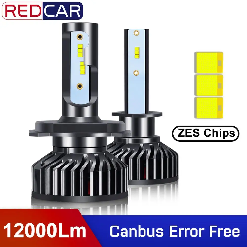 2pcs Mini Size H7 H3 H1 H8 H9 H11 Canbus Headlight Bulb Auto Car 12000LM 9005/HB3 9006/HB4 H27/880/881 Chips Lamp 12V 6000K