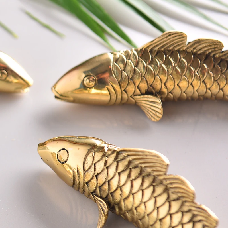 Креативная Медная скульптура кои ремесла Украшение стен медное украшение для