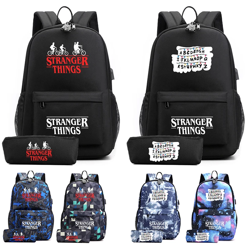 

Stranger Things Canvas Backpack Set School Bags for Girls Boys College Students Travel Rucksack Teenage Laptop Travel Backpacks