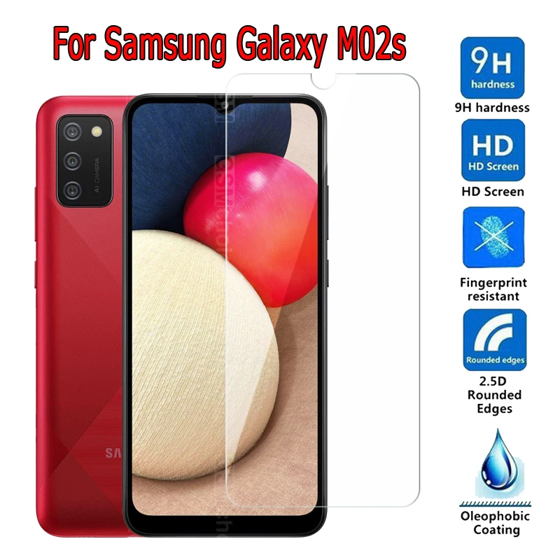 

Чехол для Samsung Galaxy M02s, защитная пленка для переднего экрана Samsung M02s, защитное закаленное стекло для телефона