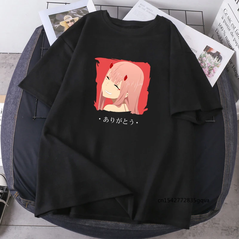 

Darling In The Franxx Anime T-shirts Woman High Quality O-neck Clothes Summer Fashion ZERO TWO Print Streetwear Tops Tees
