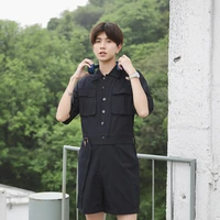 mens jumpsuit shorts summer new korean version of the cargo fengrijie youth sunshine leisure loose large size jumpsuit shorts