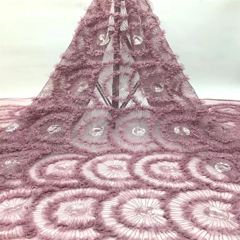 

French Net Lace Fabric Latest African Lace Fabric With Embroidery Mesh Tulle Lace Fabric High quality Nigerian Lace FJ215-316