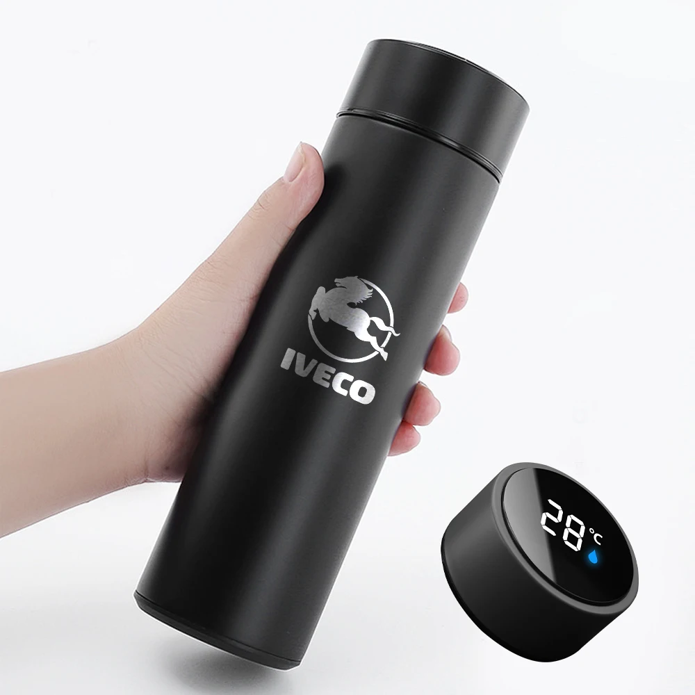 

Custom logo Stainless Steel Vacuum Water Cup For IVECO Banner 3ftx5ft Stralis 500ML Intelligent Thermos Temperature Display Mug