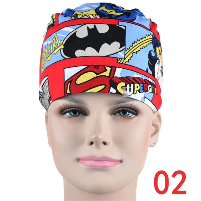 Хирургическая Кепка дантистов Red Wonder women хлопок костюм медика больничные шапочки рабочие шляпы с упругими тиками доктор аксессуары