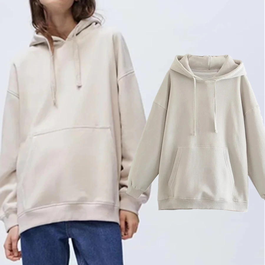 

Толстовка Maxdutti женская с капюшоном, винтажный Свитшот бойфренда в стиле оверсайз, свободный флисовый Повседневный пуловер с капюшоном, плю...