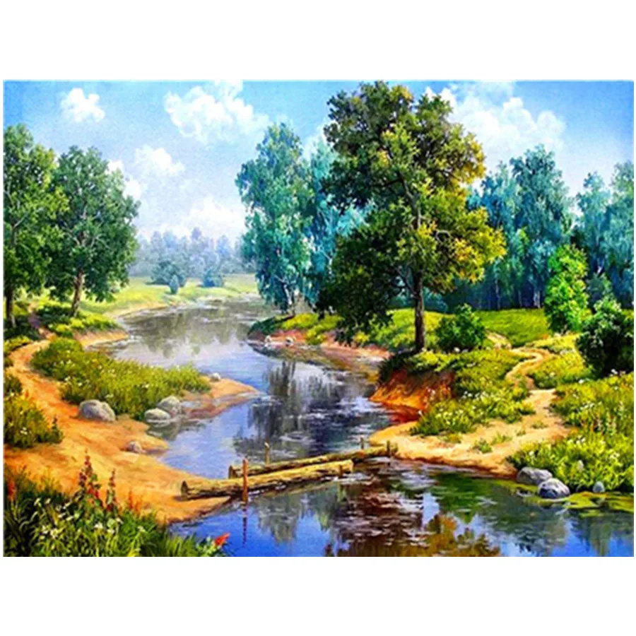 

DIY 5D Diamond Painting Tree Scenery Full Drill Square Diamond Embroidery Landscape Mosaic Pictures of Rhinestones Home Decor