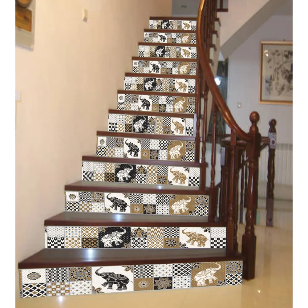 6 шт./компл. DIY 3D наклейки на лестницу наклейка художественный декор рисунок слона