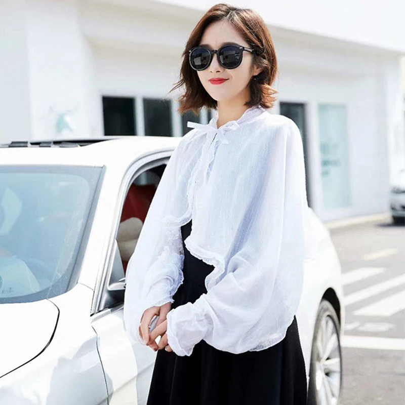 

Lace Bolero Ladies Cape Sun Protection Shrugs For Women Party Dress Cape Jacket Long Sleeves Driving Sleeve Shawls And Wraps