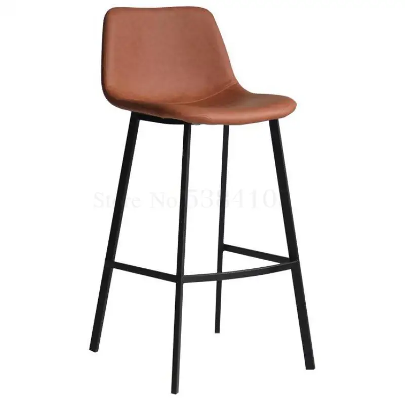 Барный стул нордический кожаный барный домашний высокий современный простой
