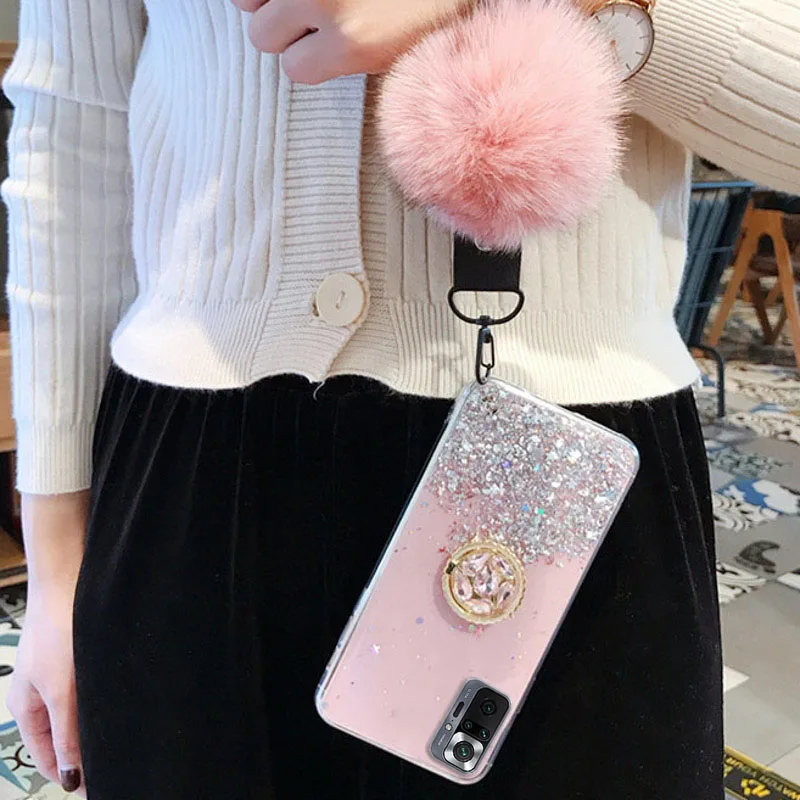glitter case for xiaomi redmi note 11 10 9 8 7 pro 11s 10s 9s cases xiaomi mi 11 lite ultra poco x3 pro f3 m3 phone holder cases free global shipping