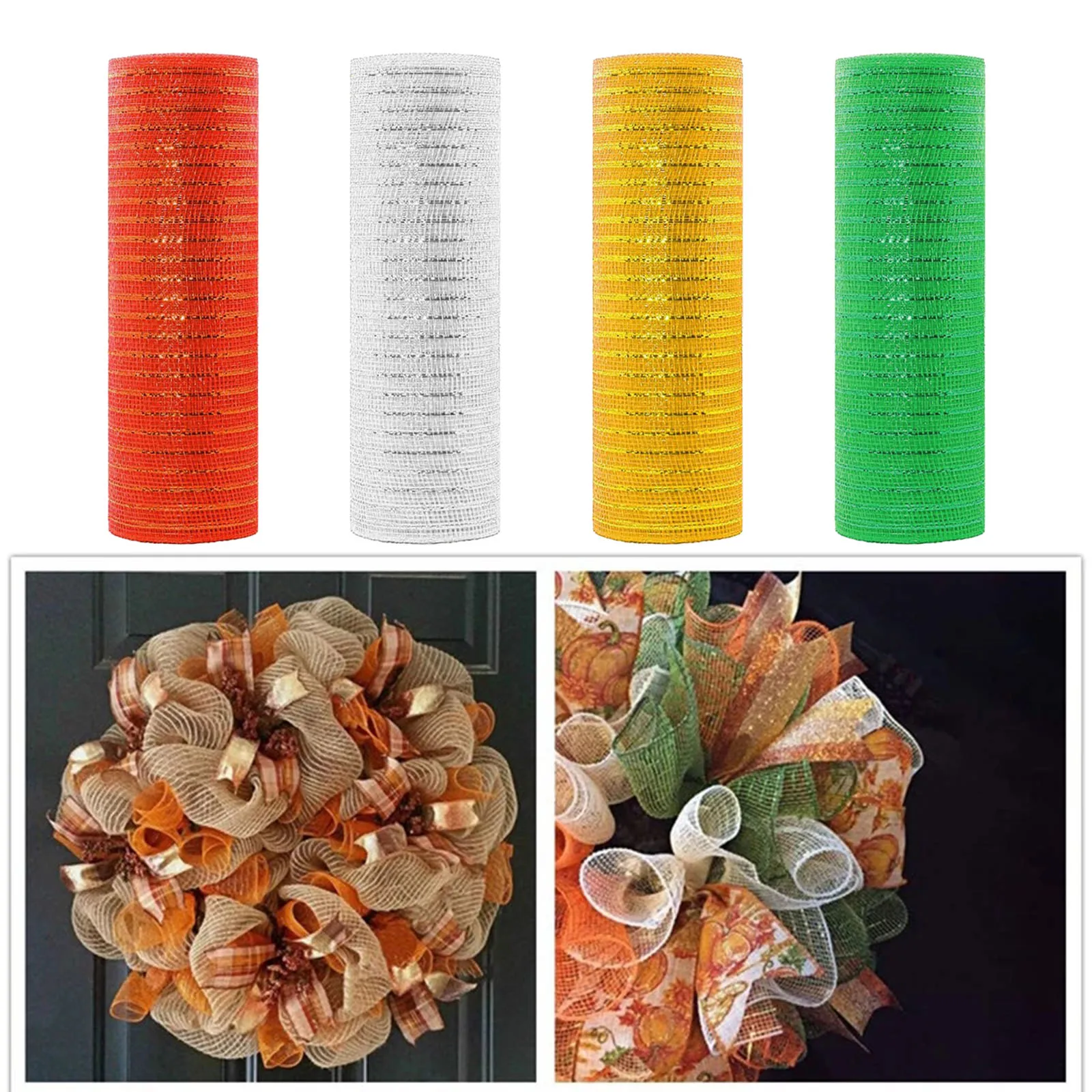 Декоративная сетчатая лента 10 дюймов x 30 футов металлический рулон 4 цвета для