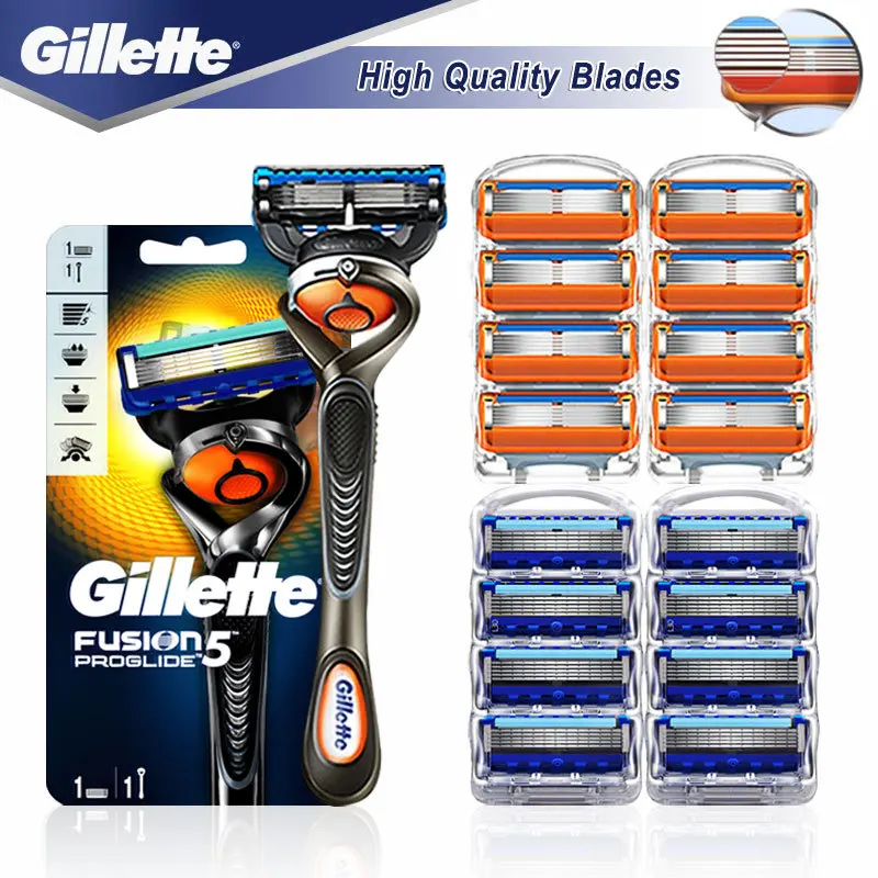 Gillette-afeitadora Fusion 5 Proglide para hombres, máquina de afeitar de seguridad, casetes...