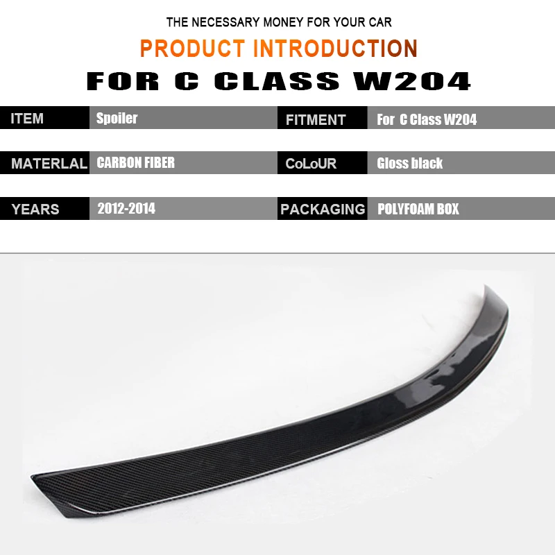 Для Mercedes C Class W204 C204 S204 задний спойлер багажника Duckbill крыло из углеродного волокна