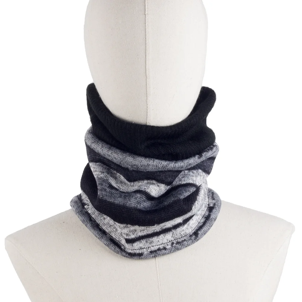 Мужской теплый шарф на шею Gaiter зимний трубчатый шапка бини Многофункциональный