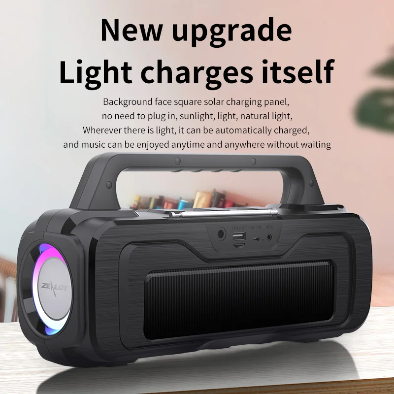 Bluetooth-Колонка ZEALOT P2 с солнечной батареей 40 Вт IPX5 |