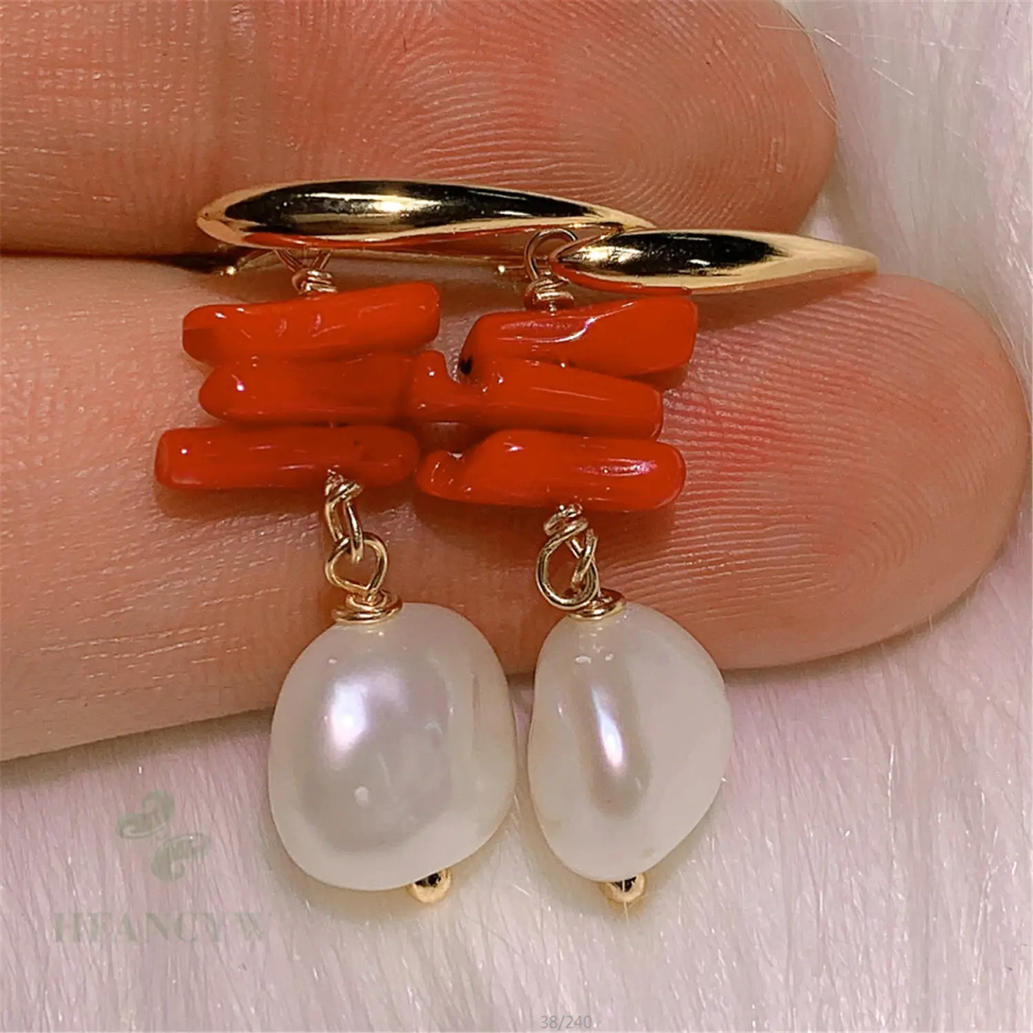 

White Baroque Pearl Earring 18k Gold Ear Drop Dangle Fashion Accessories Gift Aurora Women Luxury