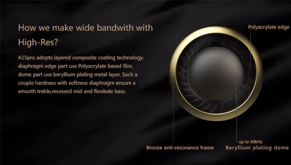 Whizzer A15 A15 Pro спортивные наушники HiFi Bass металлические наушники-вкладыши 3,55 мм Тип наушники 120 мм кевлар гибридная Армирующая линия