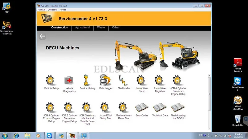 EDLSCAN сервис 4 CF19 ноутбук для JCB электронный сервисный Инструмент JCB сельскохозяйственная строительная машина диагностический сканер
