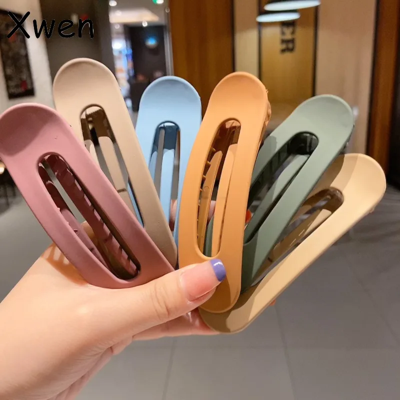 

[Xwen] 3/4 Pieces/set Girl Big Hairpin Solid Hair Clip Headdress Top Clip Female Back Head Clip Fashion Accessories NB3253