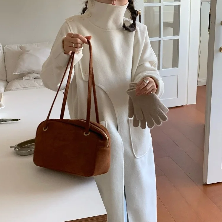 Женская одежда UMI MAO с высоким разрезом и воротником-стойкой двустороннее