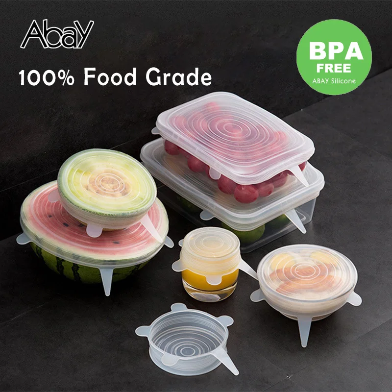 6 шт силиконовый чехол для кухни Para alimento силиконовые эластичные крышки посуда De