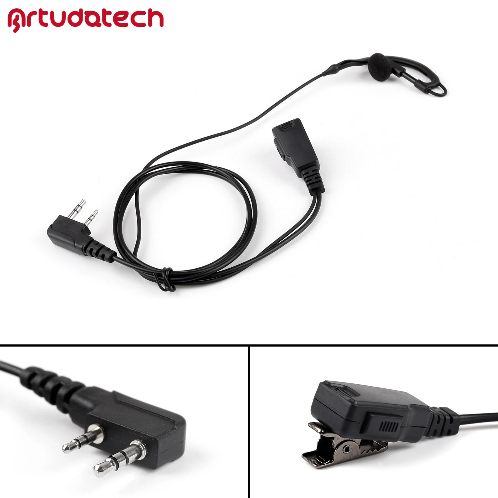 Artudatech ушной крючок наушник гарнитура двухсторонний PTT для Kenwood HYT TYT WOUXUN KG UVD1 UVD1P