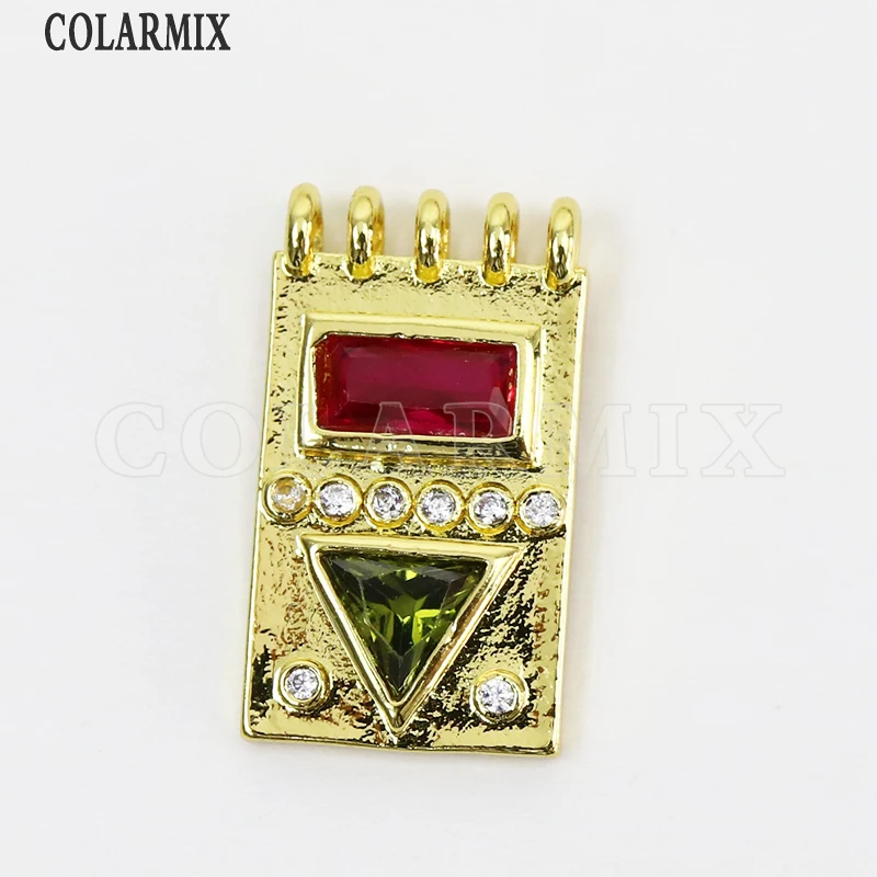 

8 шт. геометрические циркониевые подвески, аксессуары, позолоченные ювелирные изделия, подвеска, модный бриллиант, подарок 90226